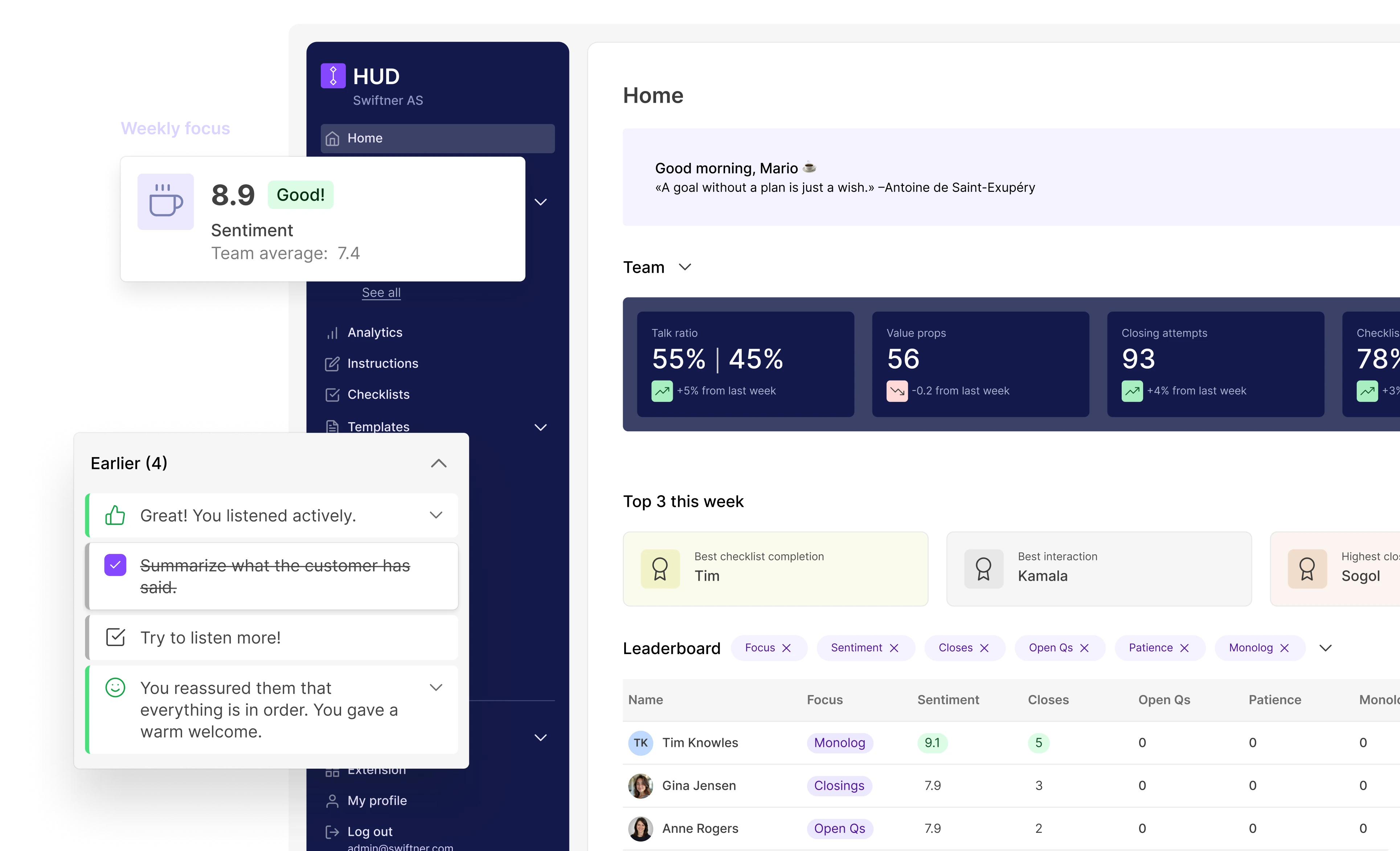 Swiftner app preview
